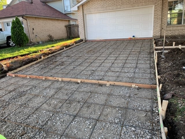 Driveway formed for concrete pouring